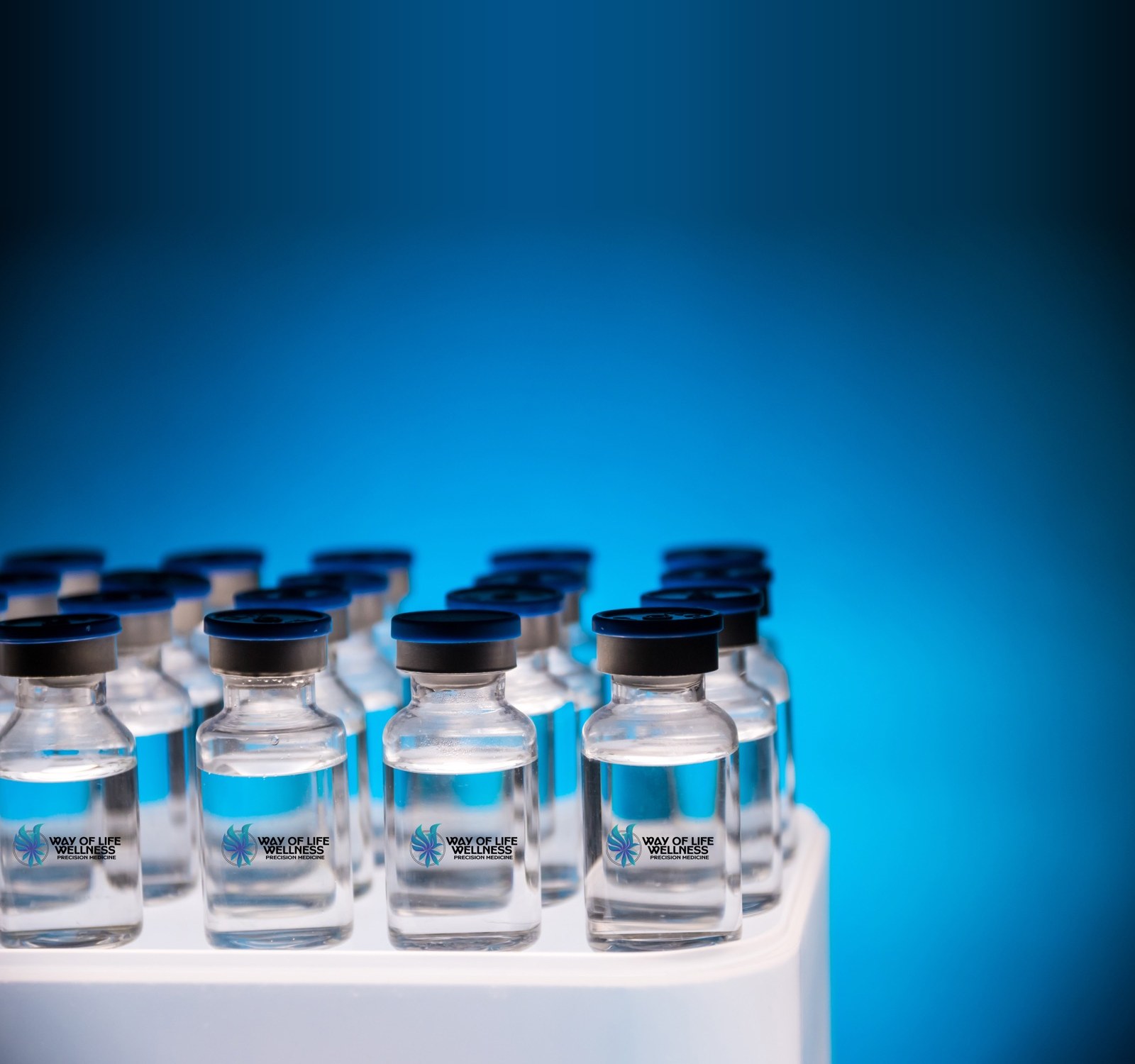 Vials of Way of Life Wellness compounded regenerative therapies